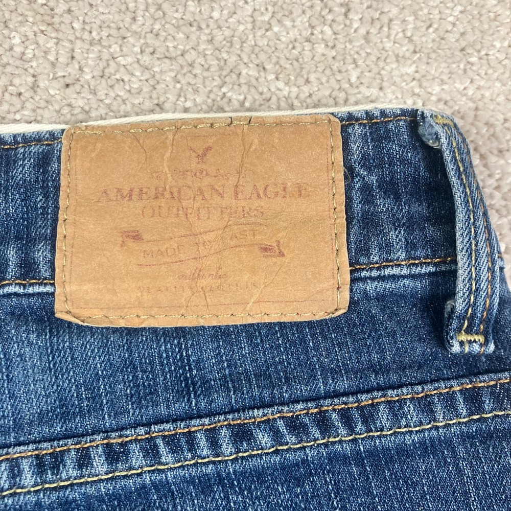 American Eagle Hipster Y2K Bootcut Jeans Women's 10 Reg Blue Denim Stretch - Picture 10 of 10